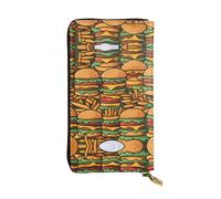 BLWSLC Pochette lunga molti simpatici hamburger stampati portafoglio con cerniera adatto per viaggi lavoro e partecipare a banchetti