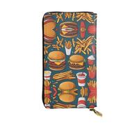 BLWSLC Pochette lunga Un sacco di cibo gustoso stampato portafoglio con cerniera adatto per il lavoro di viaggio e partecipare a banchetti