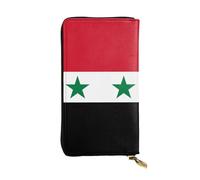 BLWSLC Portafoglio con cerniera stampata con bandiera della Repubblica Araba Siriana adatta per viaggi di lavoro e partecipare a banchetti