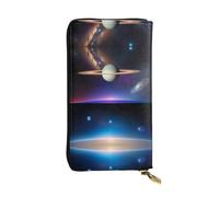 BLWSLC Portafoglio lungo con cerniera stampata Cosmic Saturn adatto per viaggi di lavoro e partecipare a banchetti