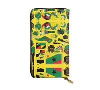 BLWSLC Portafoglio lungo con cerniera stampata Jamaican Elements adatto per viaggi di lavoro e partecipare a banchetti