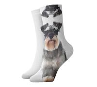 BLWSLC Schnauzer ben educato Calzini casual stampati calzini eleganti e caldi 30,5 cm adatti per gite quotidiane e abbigliamento domestico