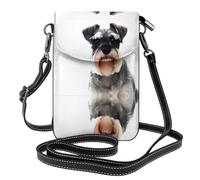 BLWSLC Schnauzer ben educato Stampato piccolo portafoglio cellulare borsa a tracolla da donna tracolla staccabile adatta per lo shopping e i viaggi