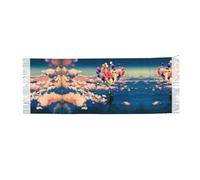 BLWSLC Sciarpa calda con nappe da uomo che vola con palloncini colorati stampata scialle con nappe 195,6 x 68,6 cm, adatta per l'inverno calda e confortevole
