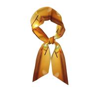 BLWSLC Sciarpa da donna in seta stampata con aereo al tramonto sciarpa lunga multifunzionale leggera e liscia adatta per date e viaggi 119,1 cm