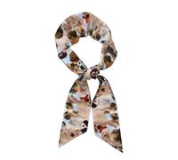 BLWSLC Sciarpa da donna in seta stampata con cani da compagnia, multifunzionale, lunga sciarpa di seta, leggera e liscia, adatta per appuntamenti e viaggi, 119 cm