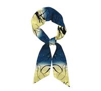 BLWSLC Sciarpa di seta stampata da donna zucca Halloween multifunzionale lunga sciarpa di seta leggera e liscia adatta per appuntamenti e viaggi 47 pollici