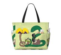 BLWSLC Semi di girasole lombrichi serpente stampato, borsa da viaggio da spiaggia di grande capacità, adatta per vacanze, campeggio e uso quotidiano.