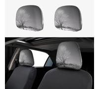 BLWSLC Set di 2 coperture elastiche per poggiatesta auto, con stampa di albero di salice, adatte per camion e furgoni