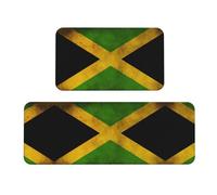 BLWSLC Set di 2 tappetini antiscivolo per lavello da cucina, con stampa con bandiera della vecchia giamaicana, adatto per lavanderia e ingresso