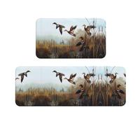 BLWSLC Set di 2 tappetini antiscivolo per lavello da cucina con stampa di caccia che volano selvaggio, adatti per lavanderia e ingresso