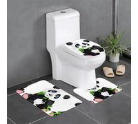 BLWSLC Set di 3 tappetini da bagno assorbenti con motivo panda, adatti per case, spa e alberghi