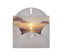 BLWSLC Set di biglietti di auguri grigi stampati con luce sul livello del mare, 15,2 x 10,2 cm, con busta, inviti per matrimonio/compleanno
