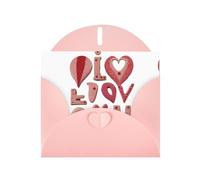BLWSLC Set di biglietti di auguri rosa con busta, 15,2 x 10,2 cm, con lettere d'amore, inviti per matrimonio/compleanno