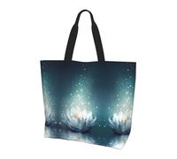 BLWSLC Simpatica borsa a tracolla con motivo Koala MOM e bambino, organizer riutilizzabile, adatta per viaggi, palestra e yoga., Fiore di loto magico, Taglia unica