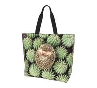 BLWSLC Simpatica borsa a tracolla con motivo koala, organizer riutilizzabile, adatta per viaggi, palestra e yoga., Ricci Cactus, Taglia unica