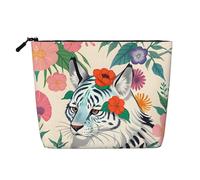 BLWSLC Simpatica borsa cosmetica a strato singolo stampata con tigre bianca, adatta per la conservazione quotidiana, un must per i viaggi di lavoro.