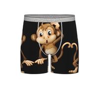 BLWSLC Simpatiche stampe di scimmie | Biancheria intima extra lunga ad asciugatura rapida e traspirante, disponibile in (S-4XL), Grigio chiaro, L