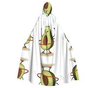 BLWSLC Simpatico avocado (1) mantello con cappuccio stampato, lungo mantello decorativo, adatto per cosplay, spettacoli teatrali o feste di festa.
