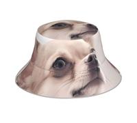 BLWSLC Simpatico cappello da pescatore chihuahua stampato cappello da sole adatto per spiaggia, caccia, giardinaggio, golf, pesca, nero