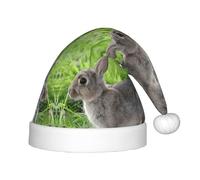BLWSLC Simpatico cappello di Natale stampato coniglio lepre grigio per bambini, cappelli decorativi adatti per Natale, feste di Capodanno, ecc.