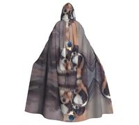 BLWSLC Simpatico cucciolo in the corner stampato Halloween con cappuccio mantello adulto Stage Costume con cappuccio senza cerniera adatto per travestimento cosplay