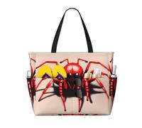 BLWSLC Simpatico piccolo ragno rosso stampato, borsa da viaggio da spiaggia di grande capacità, adatta per vacanze, campeggio e uso quotidiano.