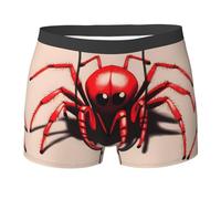 BLWSLC Simpatico piccolo ragno rosso stampato boxer da uomo, leggings elasticizzati, nero, Medium