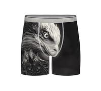 BLWSLC Stampa Eagle in bianco e nero | Biancheria intima extra lunga ad asciugatura rapida e traspirante, disponibile in (S-4XL), Grigio chiaro, XXL