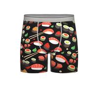 BLWSLC Stampe di gamberetti sushi giapponesi | Biancheria intima extra lunga ad asciugatura rapida e traspirante, disponibile in (S-4XL), Grigio chiaro, 3XL