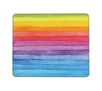 BLWSLC Tappetino per mouse da scrivania con bordo overlock colorato arcobaleno stampato tappetino da gioco adatto per giochi e ufficio 25,4 x 30,5 cm