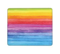 BLWSLC Tappetino per mouse da scrivania con bordo overlock colorato arcobaleno stampato tappetino da gioco adatto per giochi e ufficio 17,8 x 21,8 cm