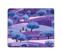 BLWSLC Tappetino per mouse da scrivania con bordo overlock e albero viola, tappetino da gioco adatto per giochi e ufficio, 20 x 24 cm