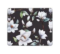 BLWSLC Tappetino per mouse da scrivania con bordo overlock, elegante motivo floreale, adatto per giochi e ufficio, 21,1 x 26,2 cm