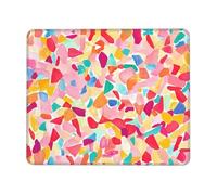 BLWSLC Tappetino per mouse da scrivania con bordo overlock, frammenti color caramella, tappetino da gioco adatto per giochi e ufficio, 25,4 x 30,5 cm