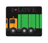 BLWSLC Tappetino per mouse da scrivania con bordo overlock I Love Garbage Trucks tappetino da gioco stampato adatto per giochi e ufficio 20,1 x 24,1 cm