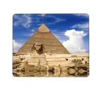 BLWSLC Tappetino per mouse da scrivania, con bordo overlock, piramidi d'Egitto, tappetino da gioco stampato adatto per giochi e ufficio, 21,1 x 26,2 cm
