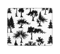 BLWSLC Tappetino per mouse da scrivania con bordo overlock silhouette cipresso tappetino da gioco stampato adatto per giochi e ufficio 21,1 x 26,2 cm