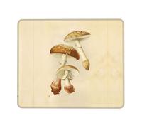 BLWSLC Tappetino per mouse da scrivania con bordo overlock vintage commestibile funghi stampato tappetino da gioco adatto per giochi e ufficio 21,1 x 26,2 cm