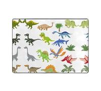 BLWSLC Tappeto con immagini di dinosauri dei cartoni animati, tappetino per interni, adatto per atrio, bagno, soggiorno e camera da letto.