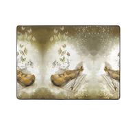 BLWSLC Tappeto con motivo farfalla e violoncello, tappetino per interni, adatto per atrio, bagno, soggiorno e camera da letto.