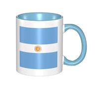 BLWSLC Tazza in ceramica stampata con bandiera argentina blu cielo con manico curvo, adatta per l'ufficio e bere tutti i giorni.