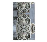 BLWSLC Telo mare con motivo tigre bianca, assorbente, leggero e portatile, adatto per il nuoto e la spiaggia.