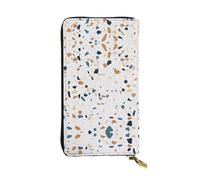 BLWSLC Terrazzo Marble Pastel Pochette lunga, portafoglio con cerniera, porta carte, borsa portatile da viaggio per monete adatta per viaggi e uso quotidiano