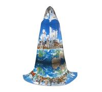 BLWSLC The World Famous Buildings Mantello con cappuccio stampato Cosplay Mantello con cappuccio perfetto per Cosplay A Holiday Essential M