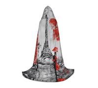 BLWSLC Torre Eiffel Parigi pittura modellata teen L con cappuccio mantello per cosplay, costume e festa di vacanza usura