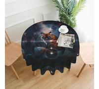 BLWSLC Tovaglia rotonda decorativa lunga 152,4 cm, motivo: volpe sulla galassia, per cucina e sala da pranzo