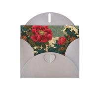 BLWSLC Ukiyo-e - Set di biglietti di auguri con busta, 15,2 x 10,2 cm, motivo: Ukiyo-e giapponese, colore: grigio