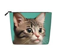BLWSLC Un gatto curioso stampato borsa cosmetica a strato singolo, borsa portaoggetti, adatta per la conservazione quotidiana, un must per i viaggi di lavoro.
