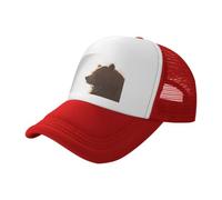 BLWSLC Un grande berretto da baseball in rete stampata nera con orso marrone, cappello da camionista traspirante, adatto per pesca ed escursionismo